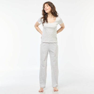 Pantalon côtelé de nuit GRIS