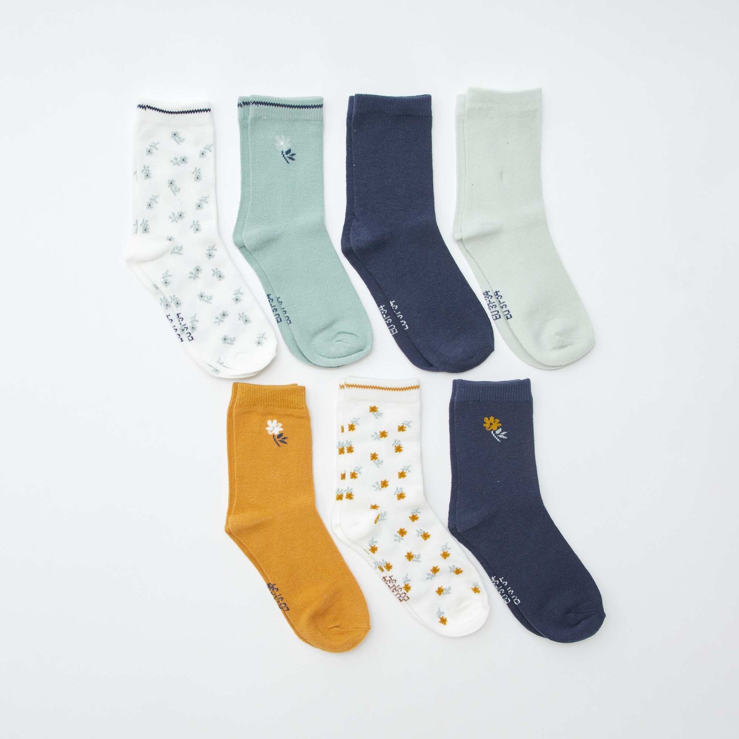Lot de 7 paires de chaussettes mi-hauteur VERT