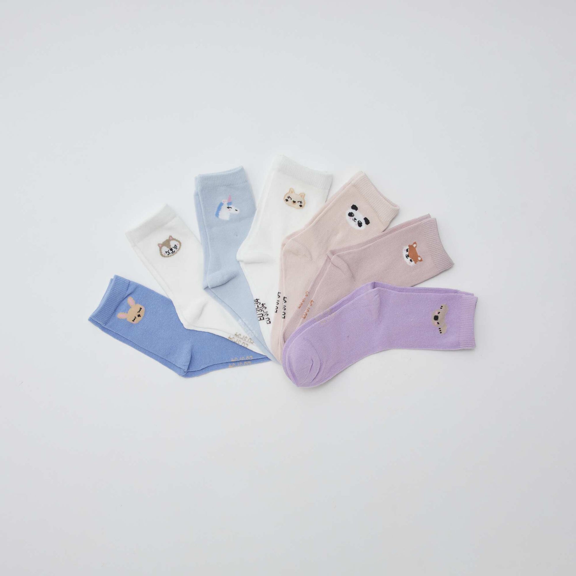 Lot de 7 paires de chaussettes mi-hauteur BLEU