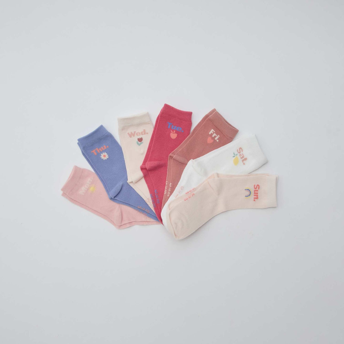Lot de 7 paires de chaussettes mi-hauteur ROSE