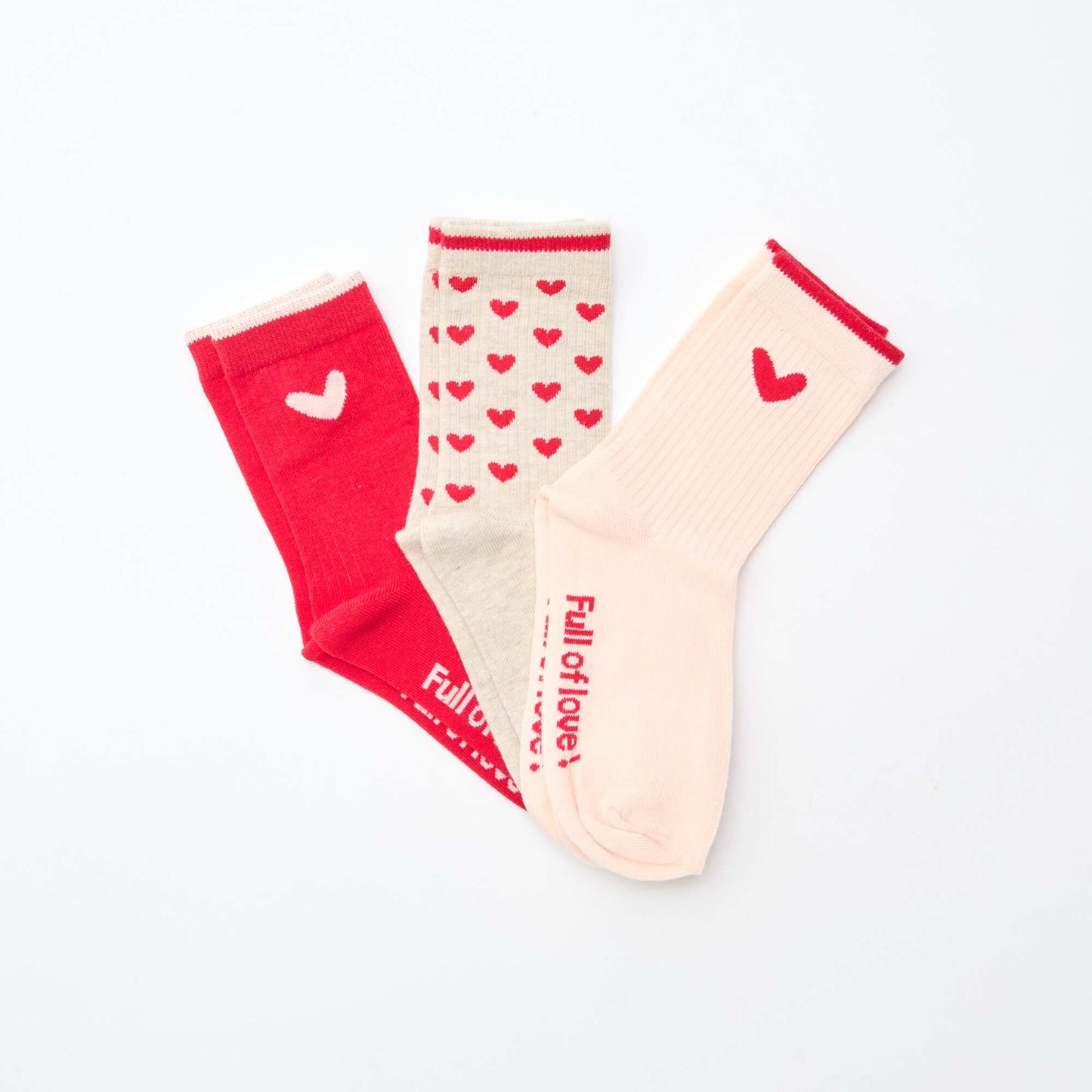 Lot de 3 paires de chaussette ROUGE