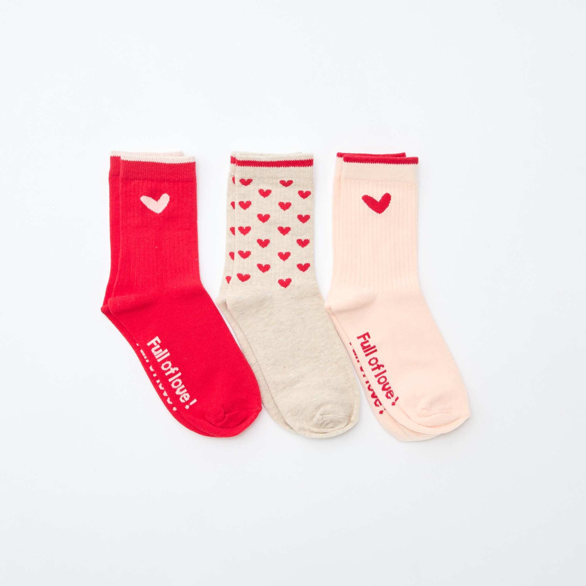 Lot de 3 paires de chaussette ROUGE