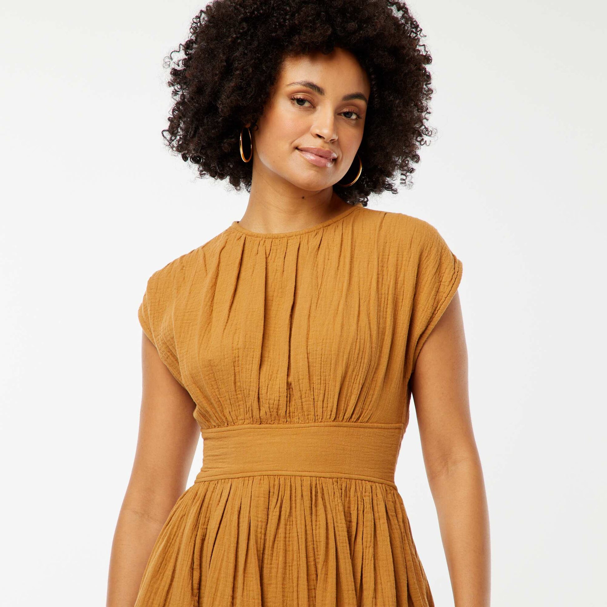 Robe longue sans manches MARRON