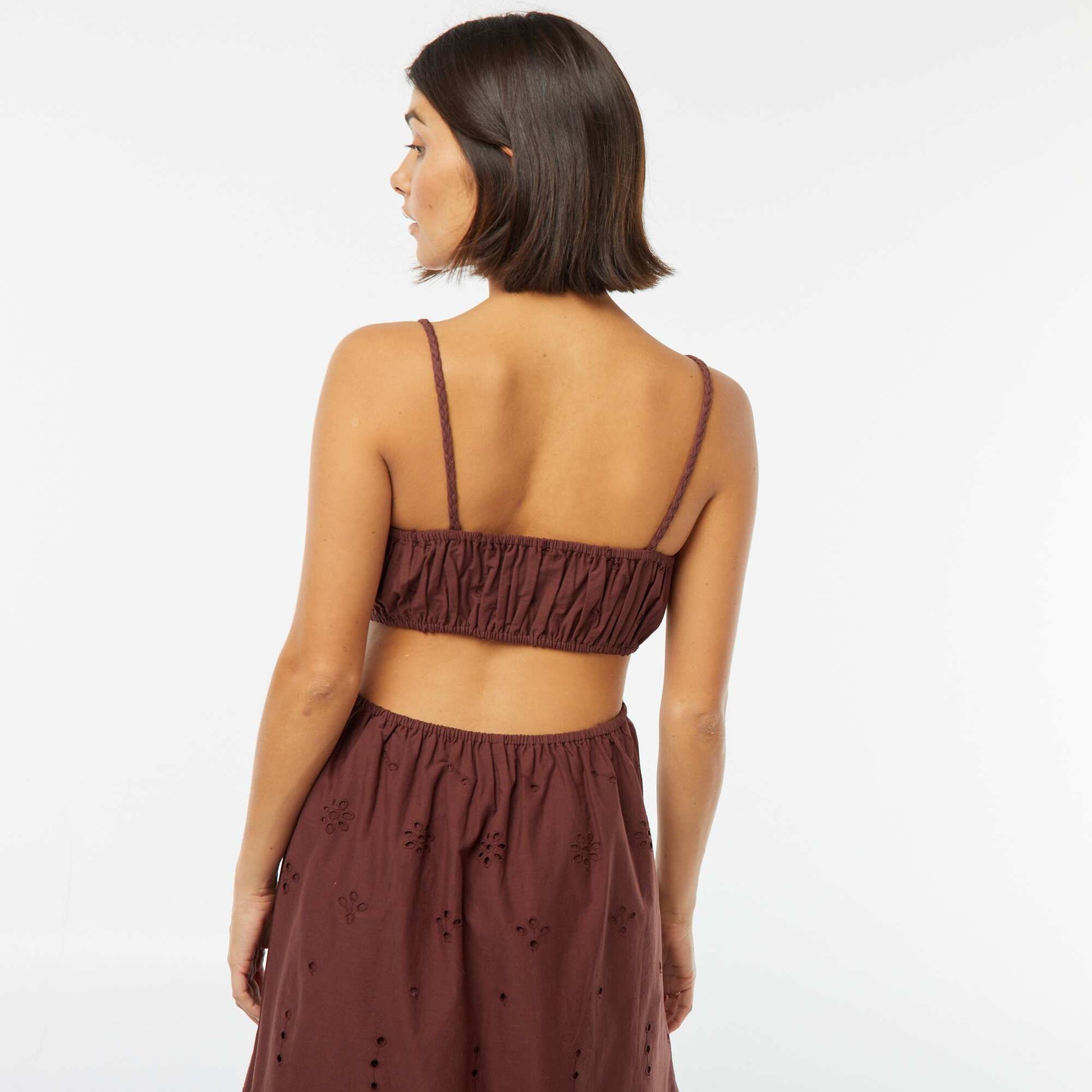 Robe midi ouverture sur les côtés MARRON
