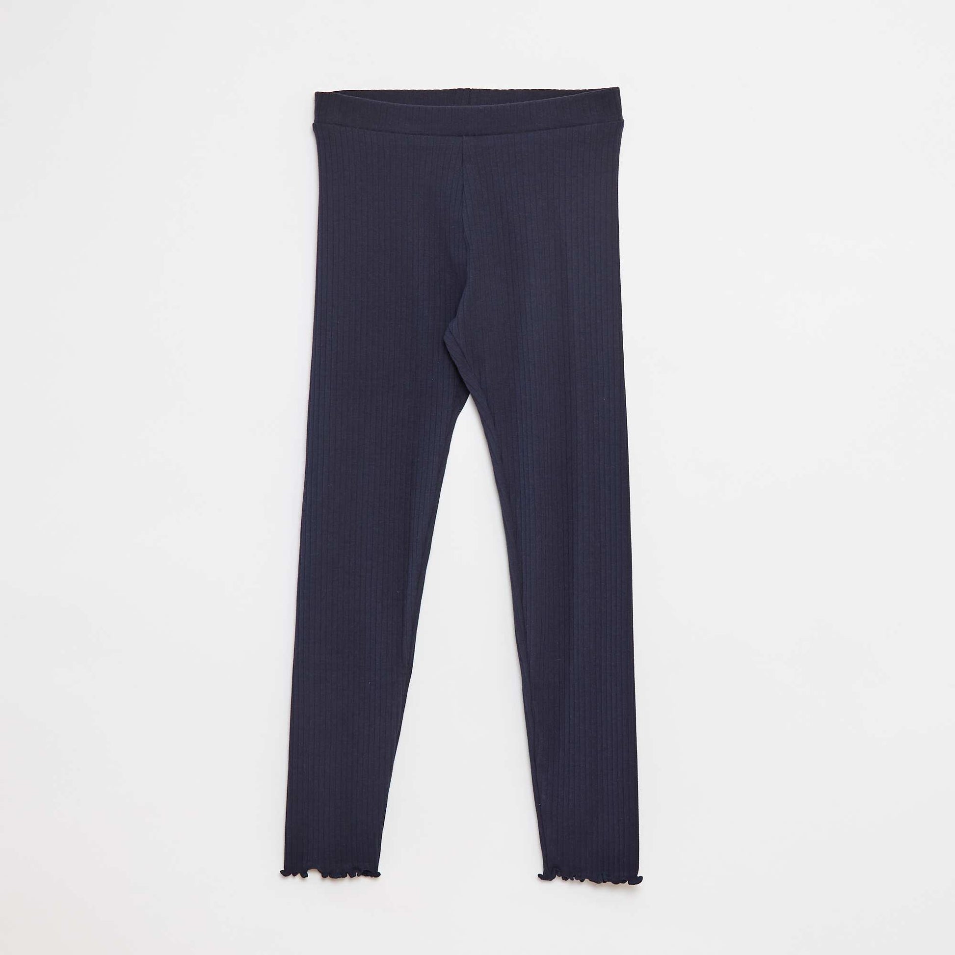 Legging côtelé long uni BLEU