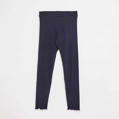 Legging côtelé long uni BLEU