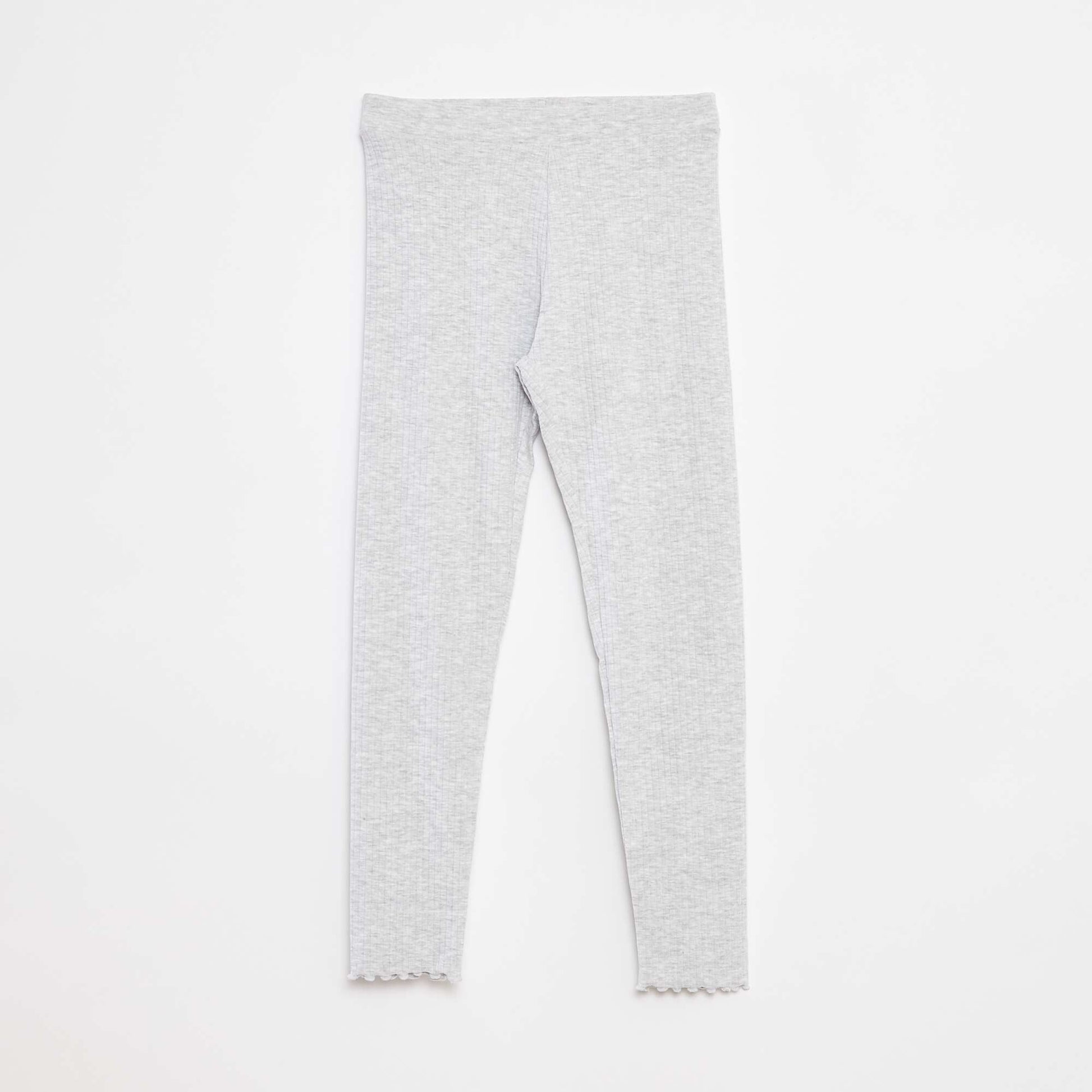 Legging côtelé long uni GRIS