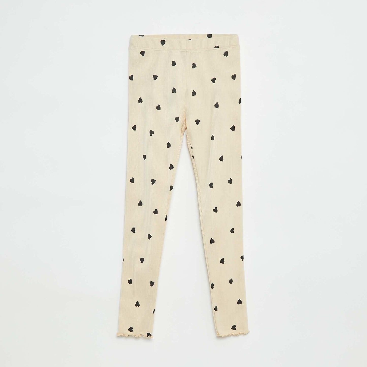Legging côtelé à motif BEIGE