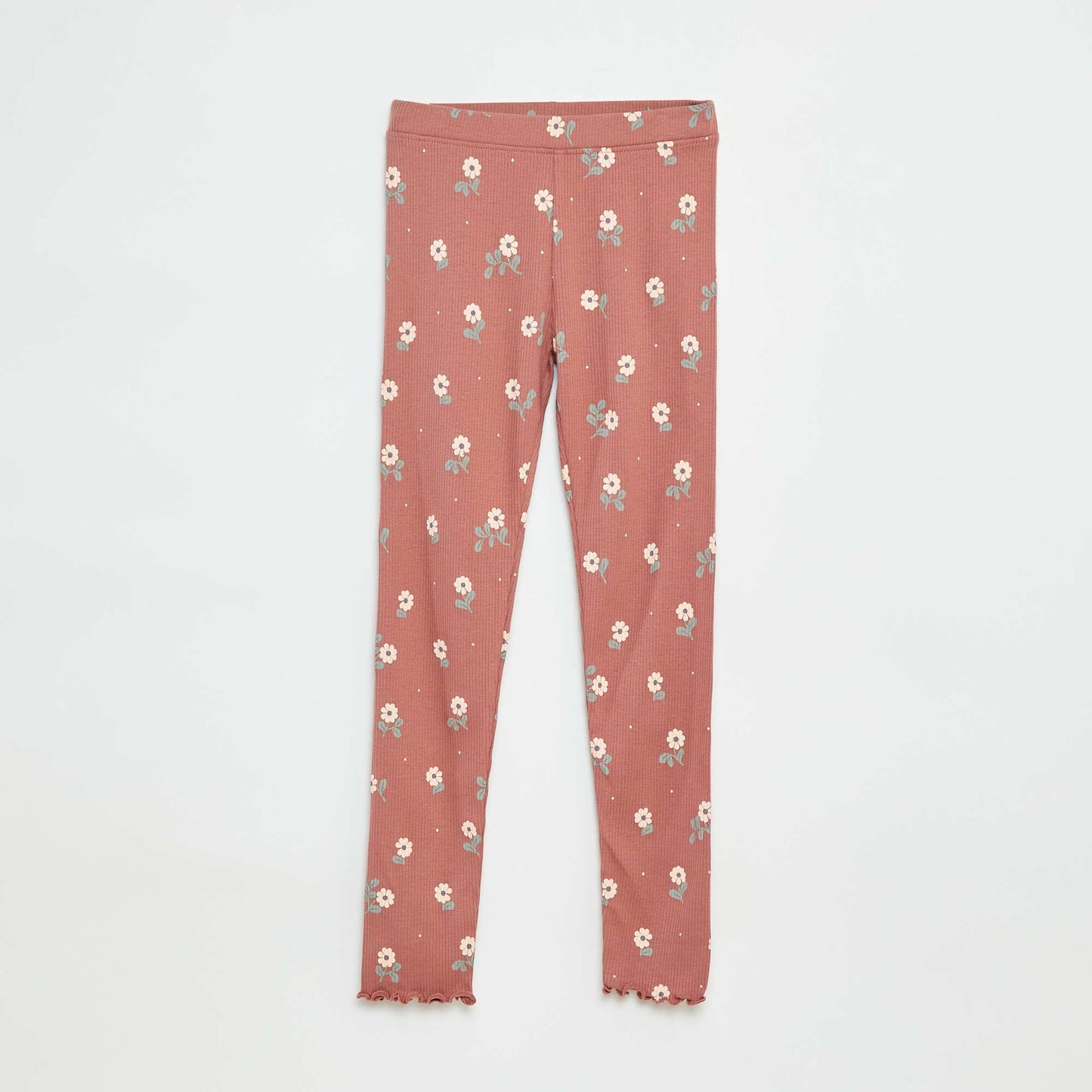 Legging côtelé à motif ROSE