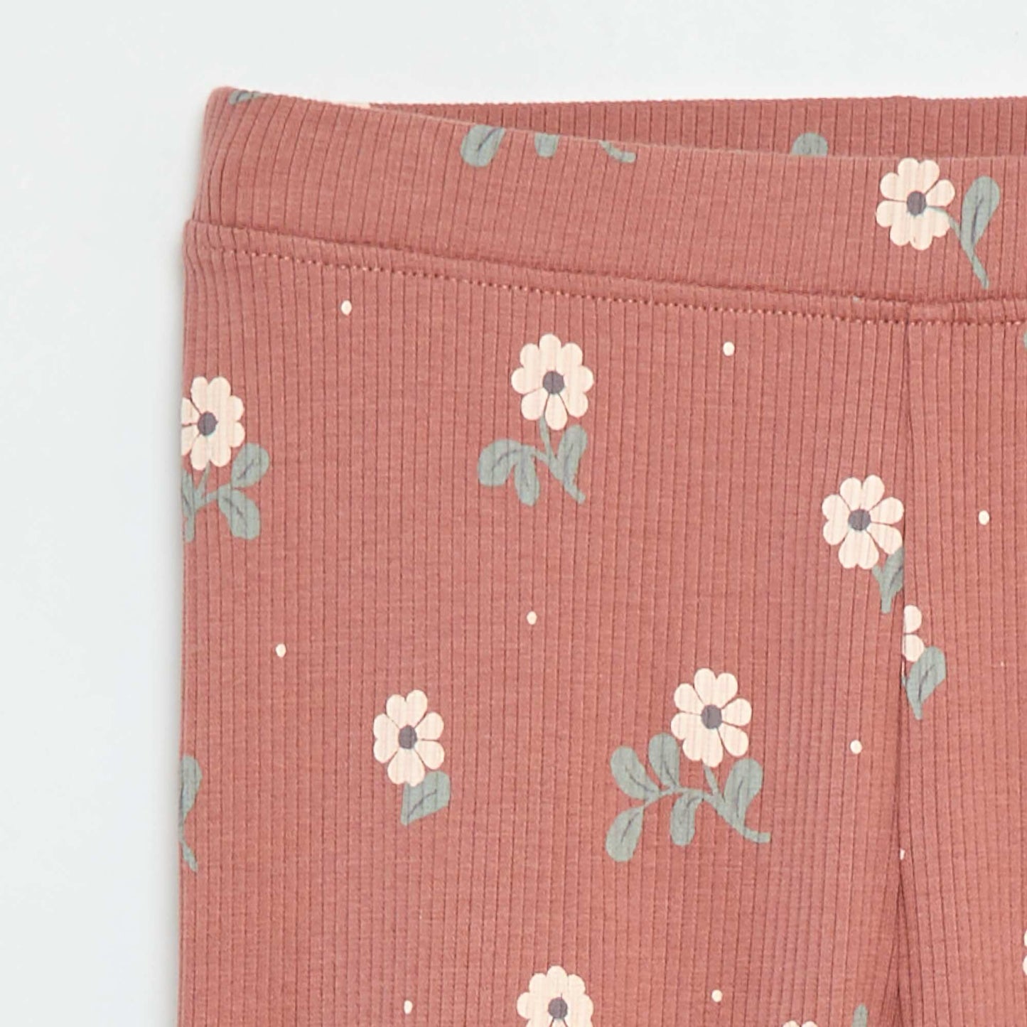 Legging côtelé à motif ROSE