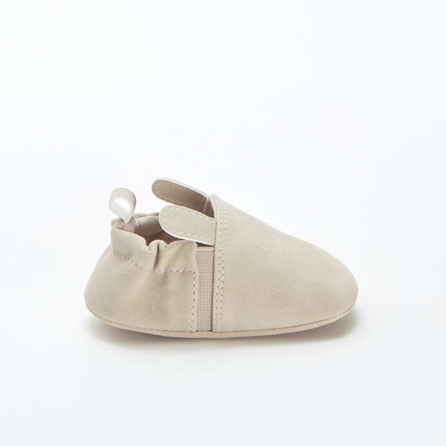 Chaussons en suédine avec oreilles en relief BEIGE