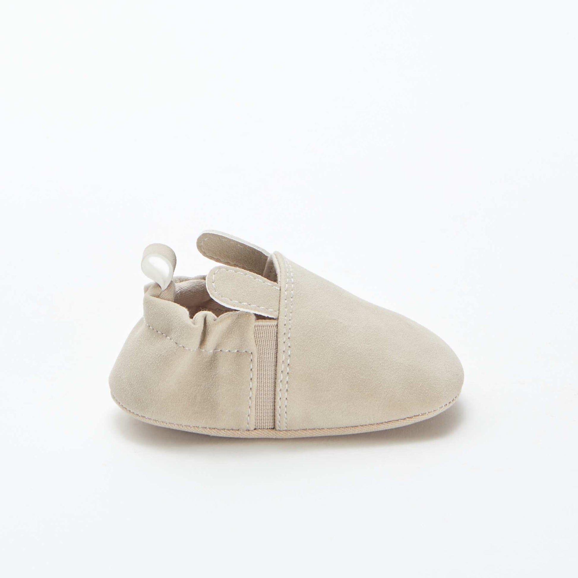 Chaussons en suédine avec oreilles en relief BEIGE
