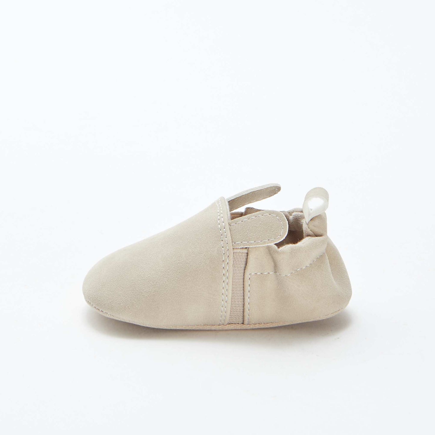 Chaussons en suédine avec oreilles en relief BEIGE