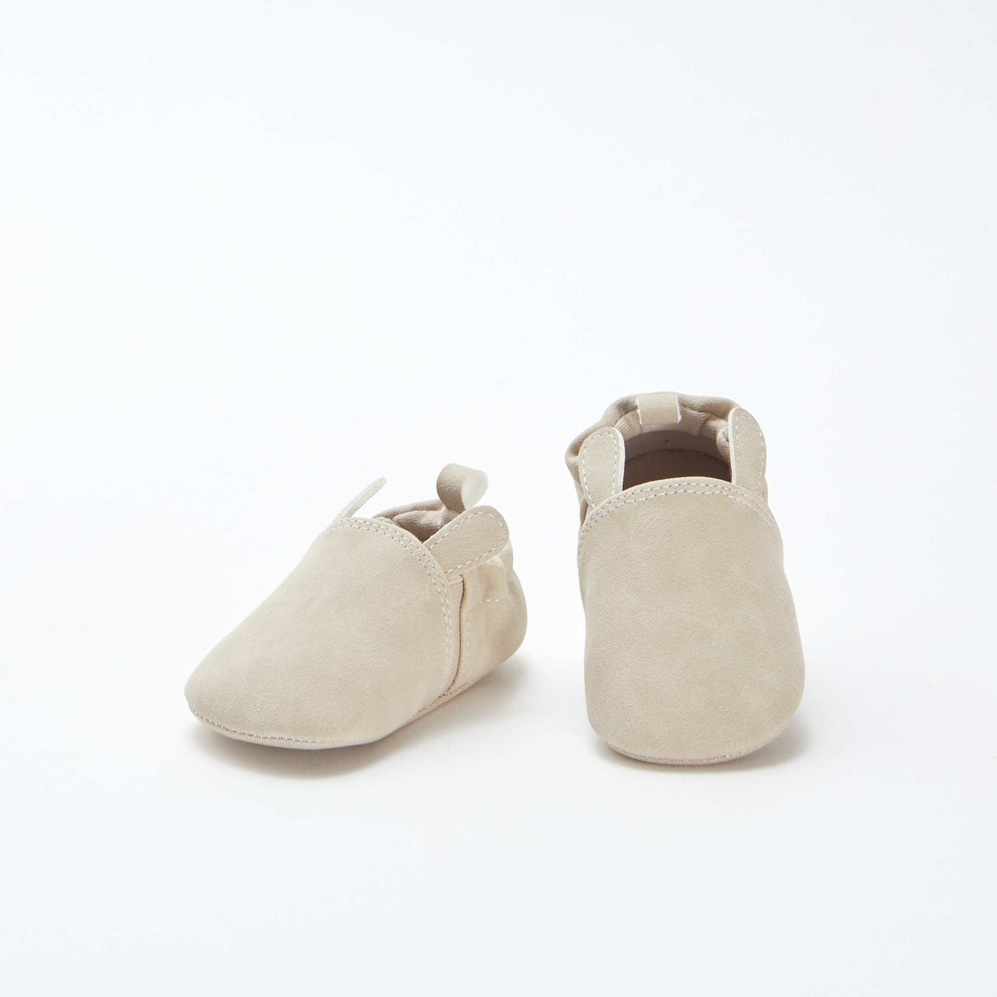 Chaussons en suédine avec oreilles en relief BEIGE