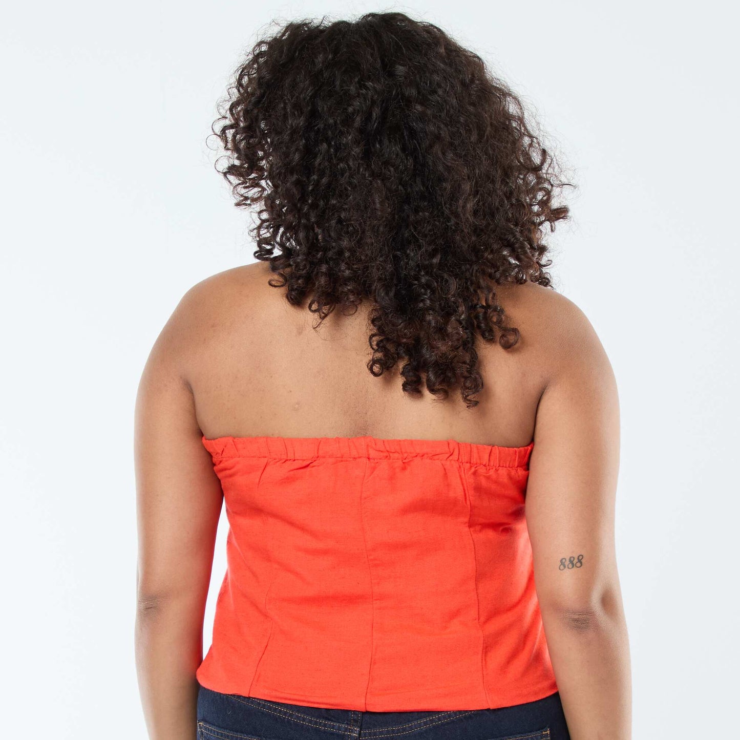 Bustier en lin style café ROUGE