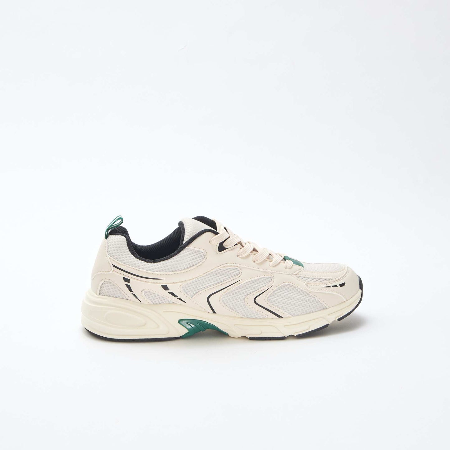 Baskets running en mesh et simili tricolore GRIS