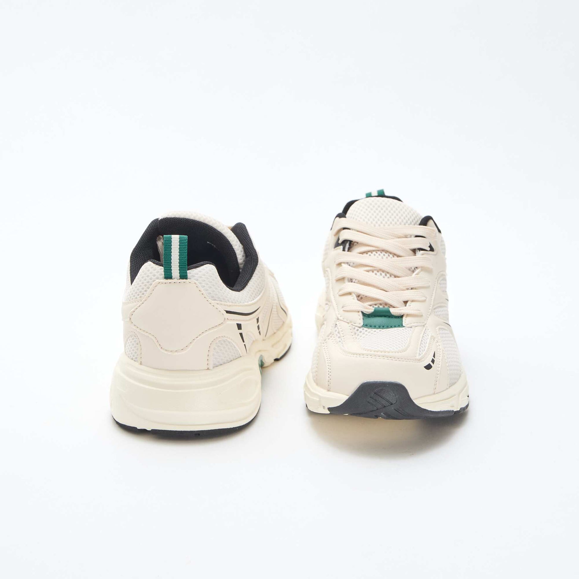 Baskets running en mesh et simili tricolore GRIS