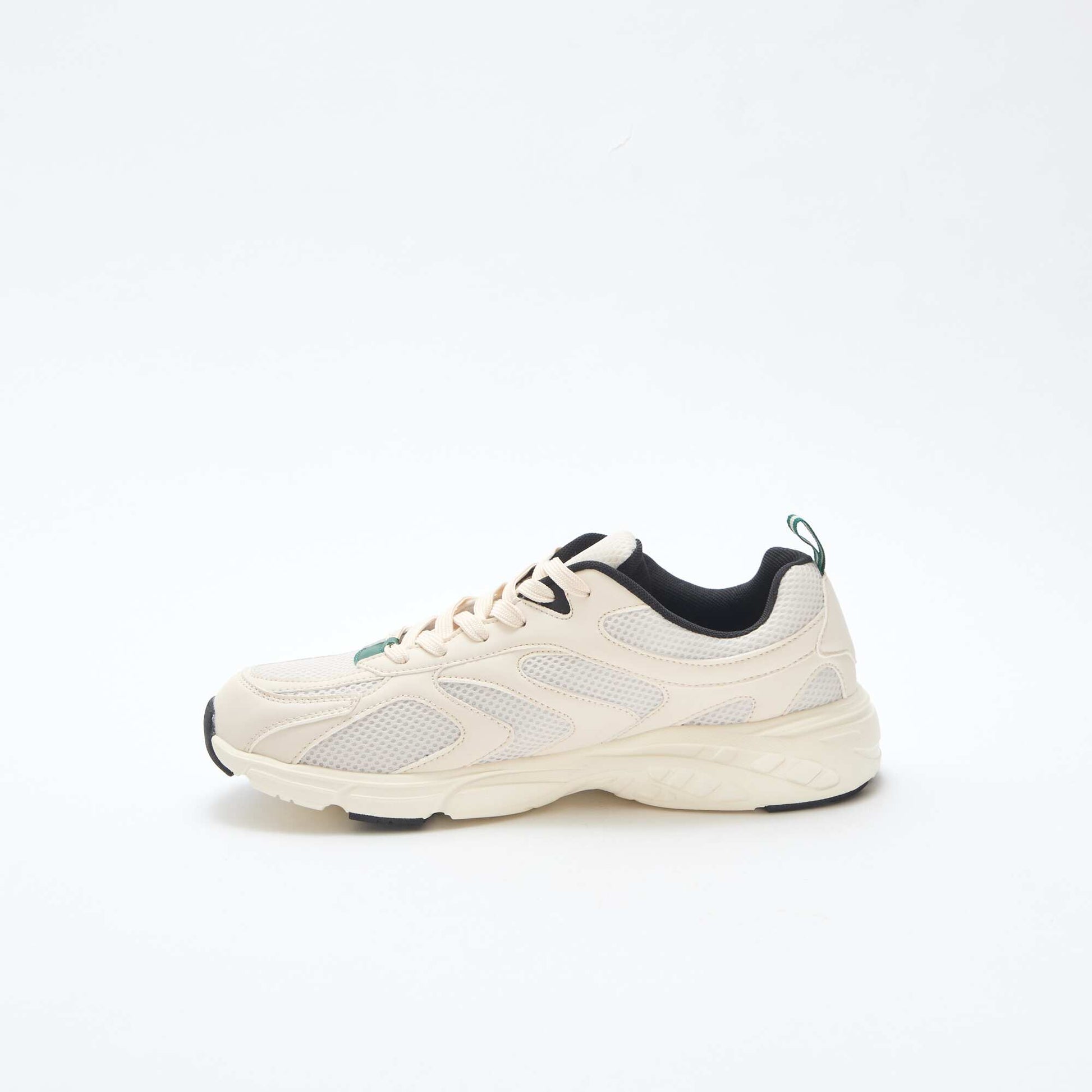 Baskets running en mesh et simili tricolore GRIS