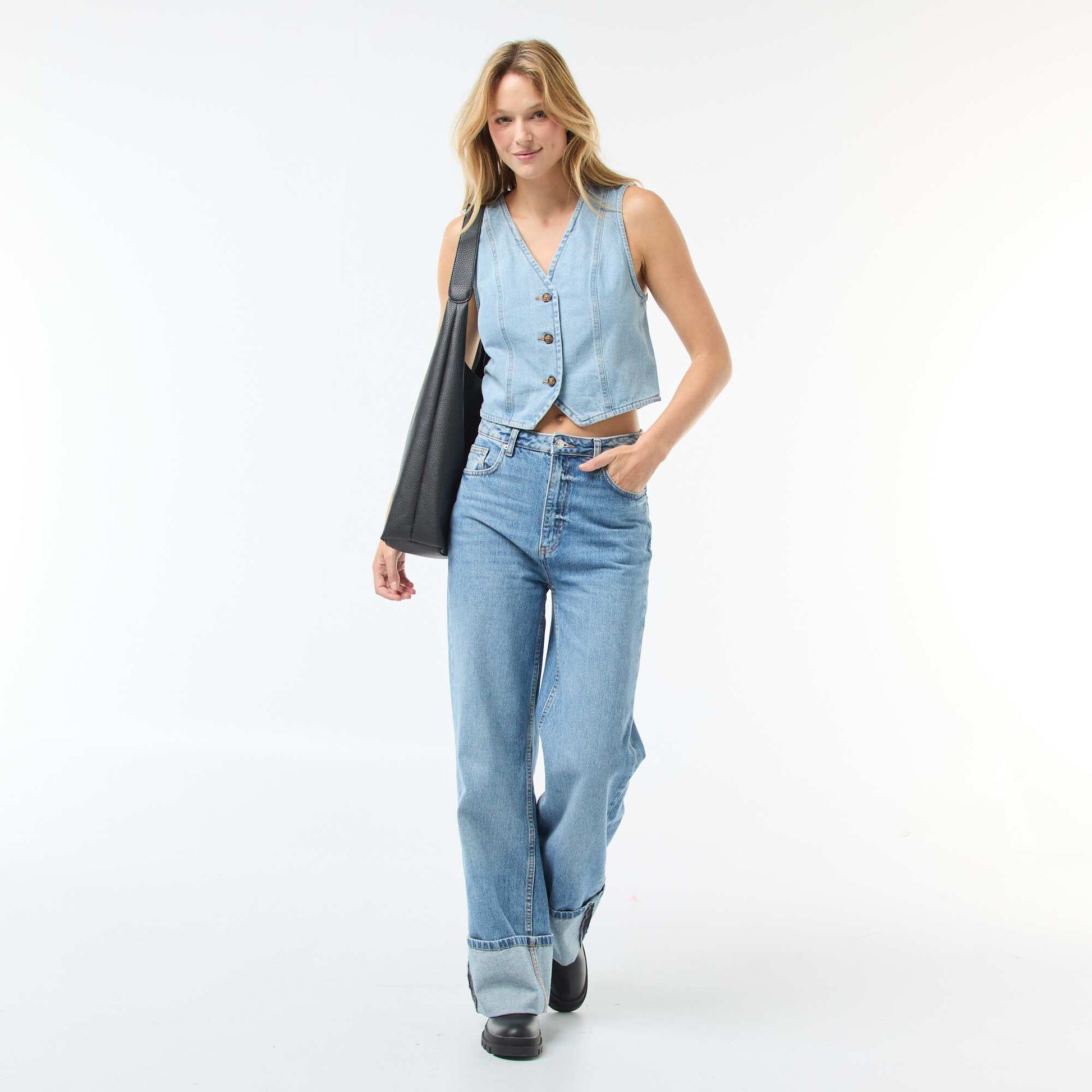 Gilet type costume en jean BLEU