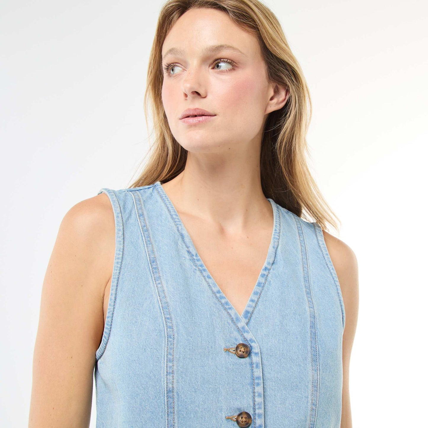 Gilet type costume en jean BLEU