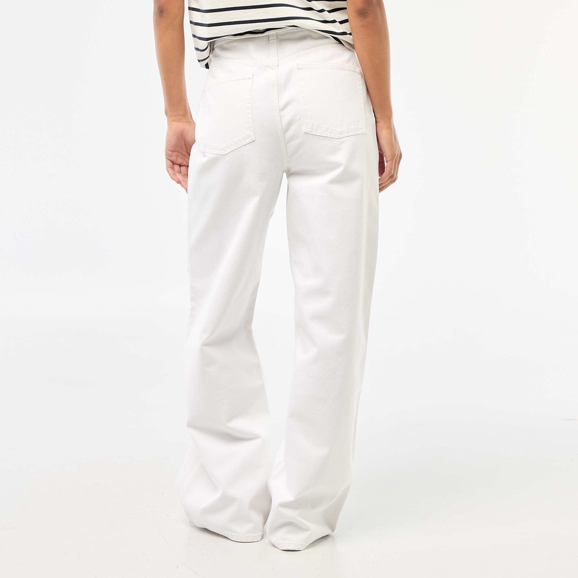 Pantalon denim wide leg - 30L BLANC