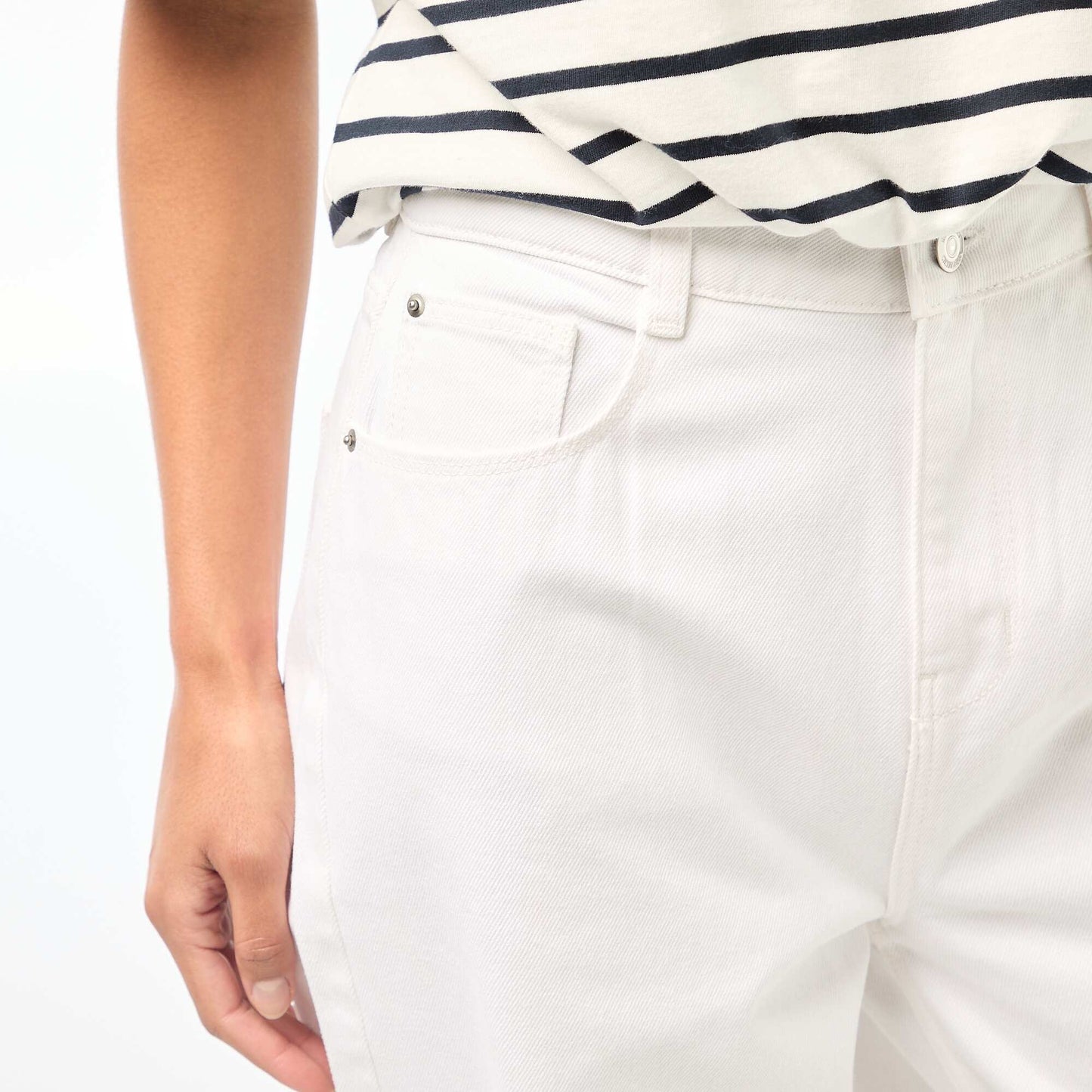 Pantalon denim wide leg - 30L BLANC