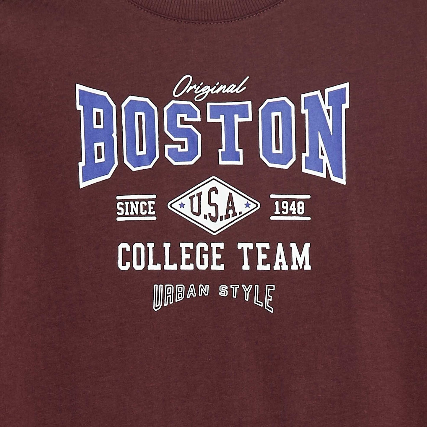 T-shirt imprimé à manches longues ROUGE