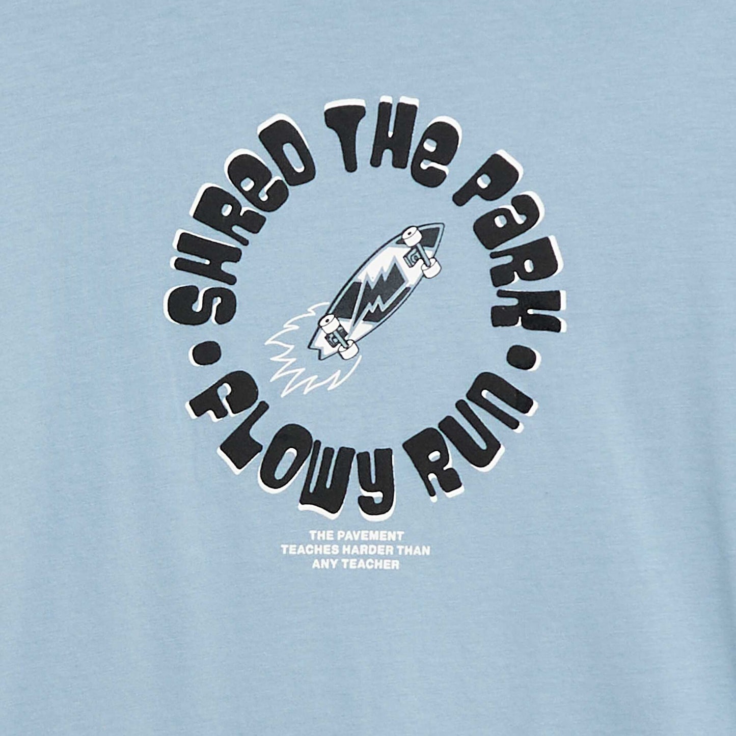 T-shirt imprimé à manches longues BLEU