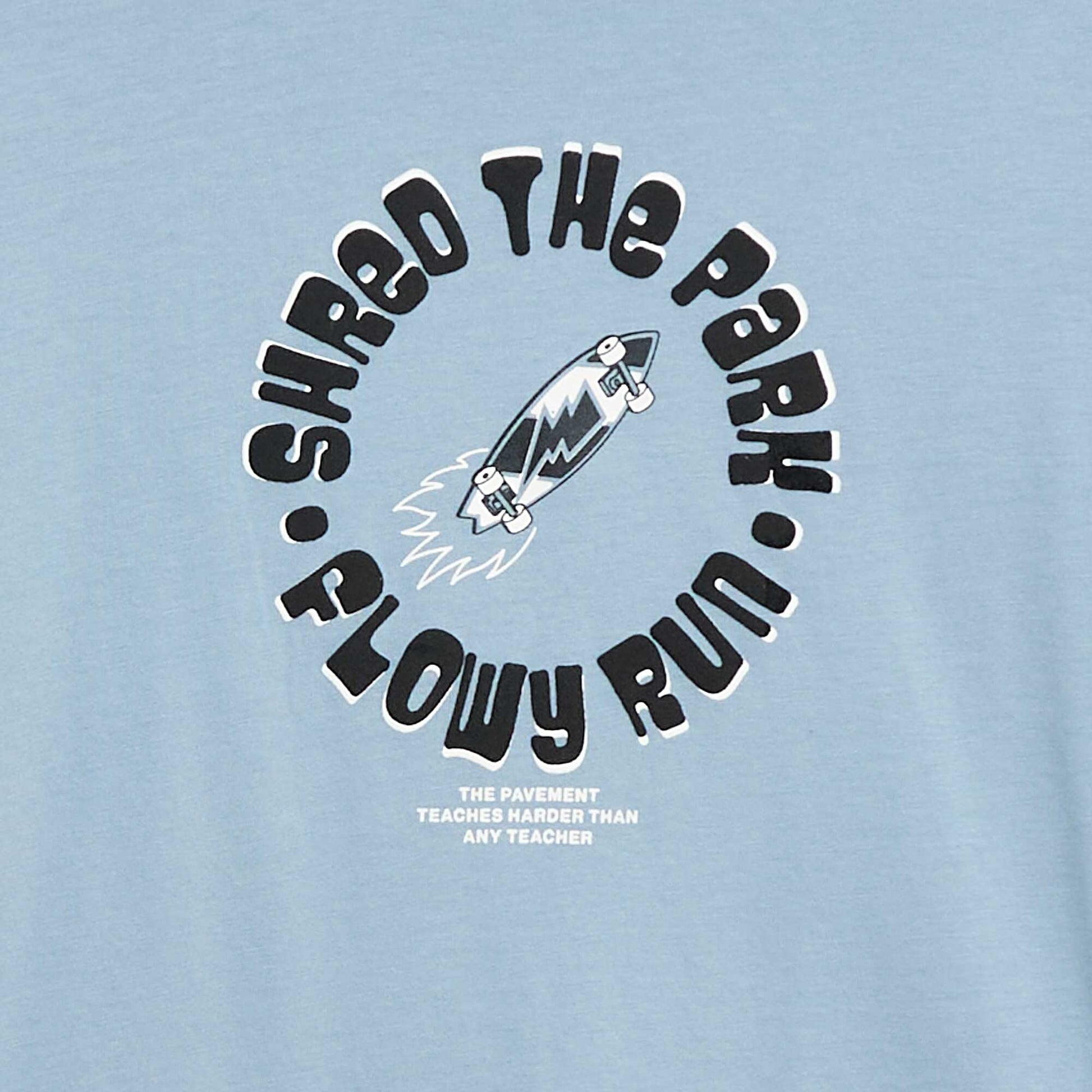 T-shirt imprimé à manches longues BLEU