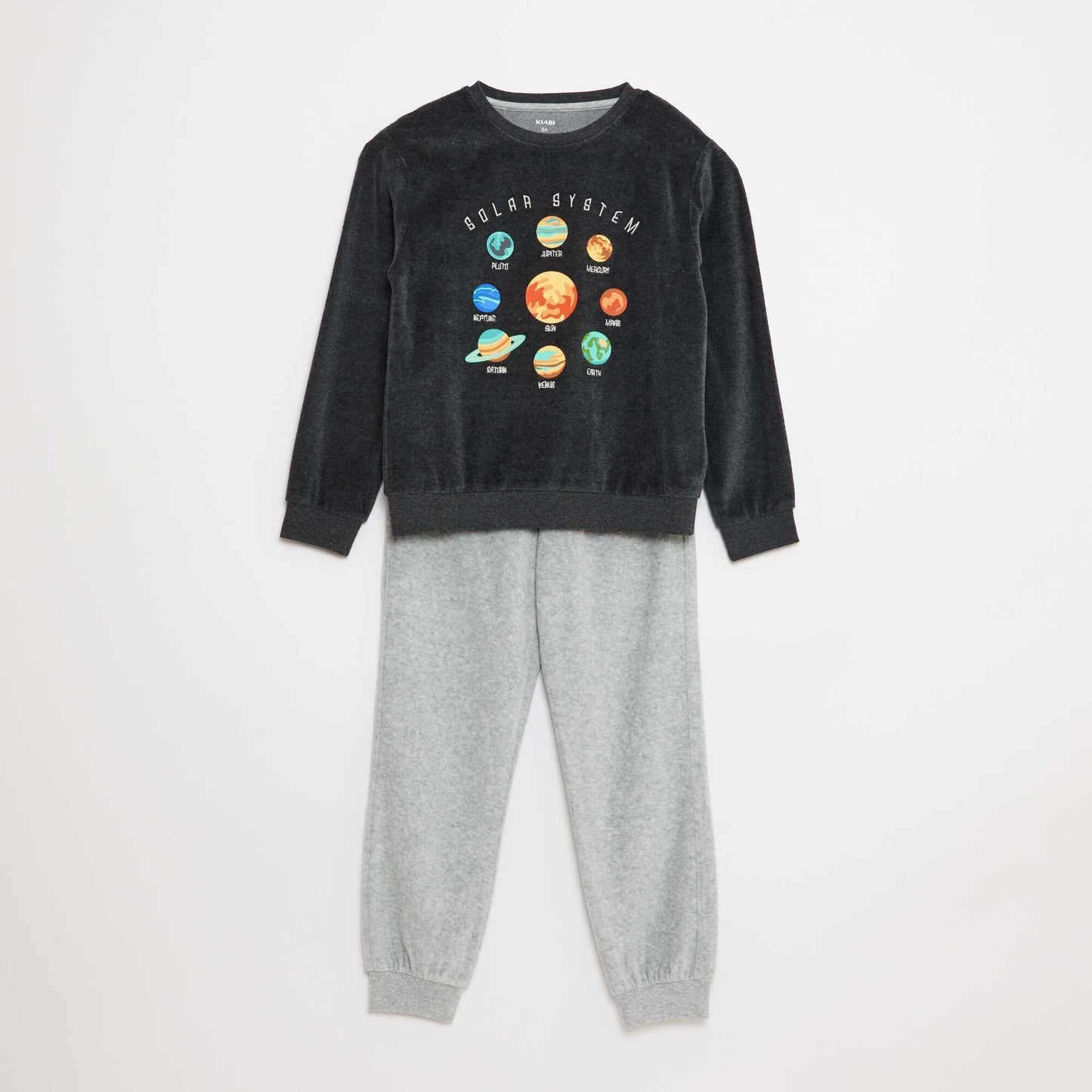 Ensemble pyjama en velours imprimé sweat + pantalon - 2 pièces MARRON