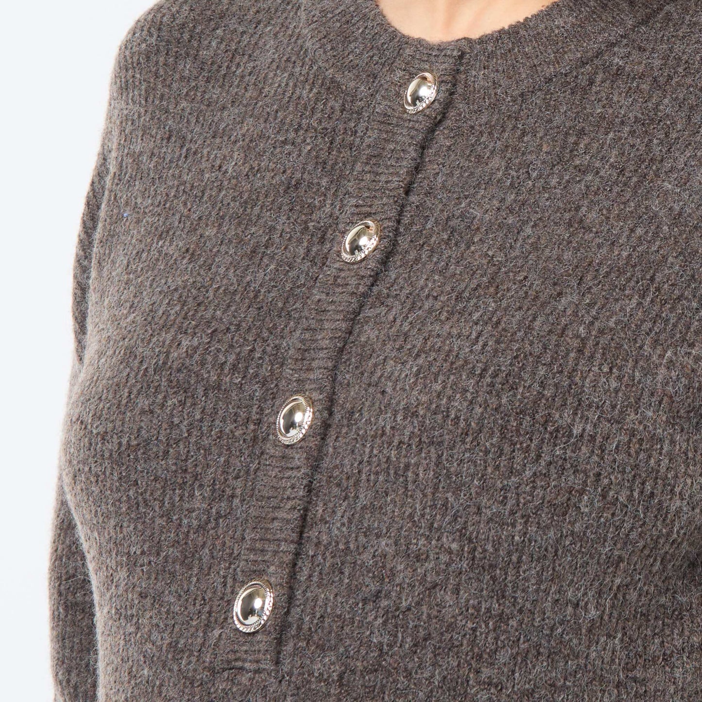 Robe pull d'allaitement à ouverture boutonnée MARRON