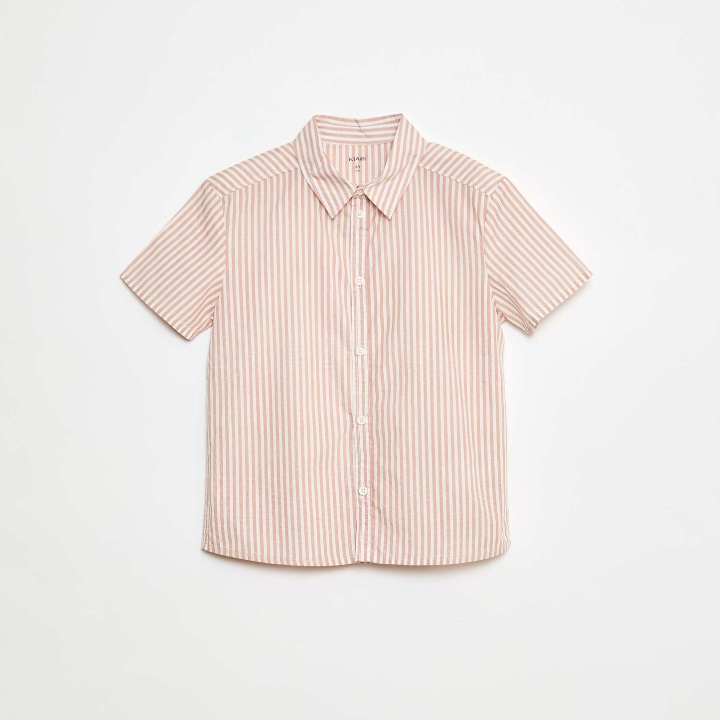 Chemise manches courtes rayée MARRON