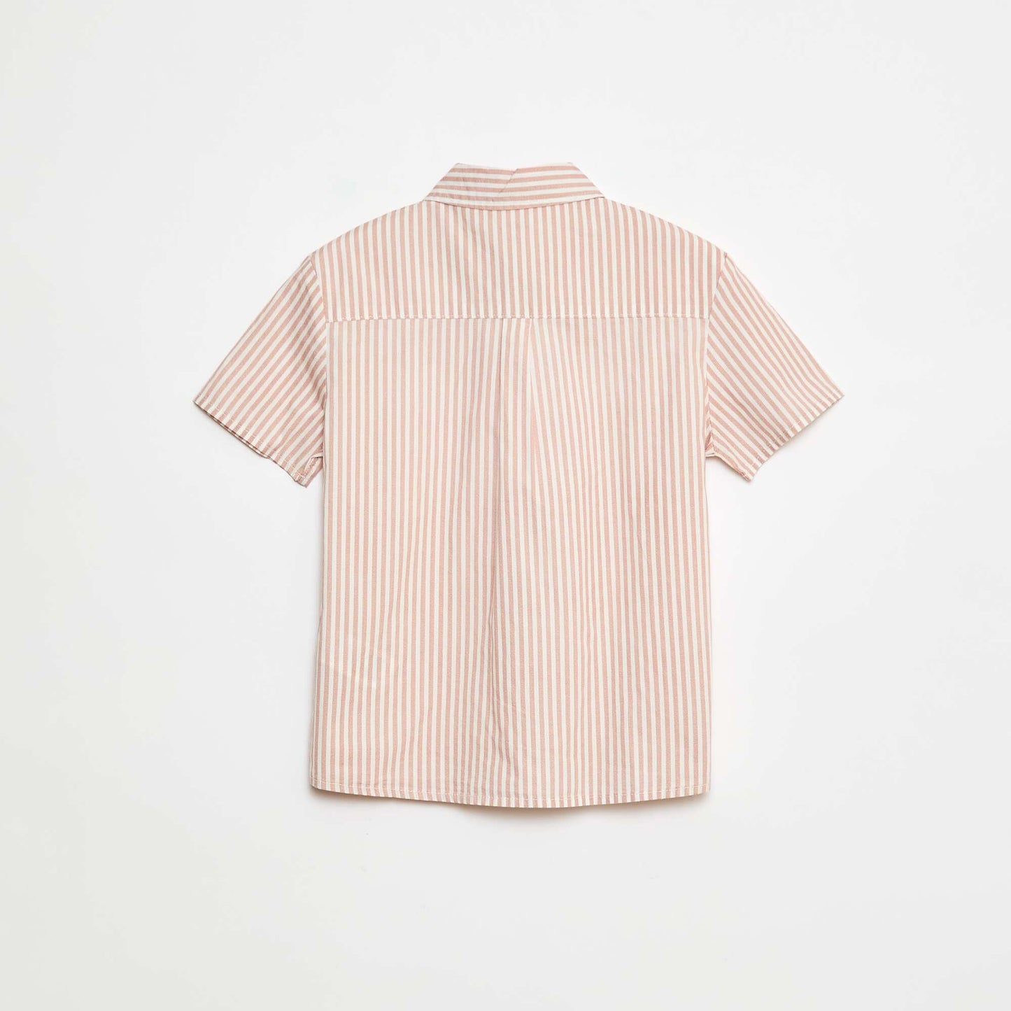 Chemise manches courtes rayée MARRON