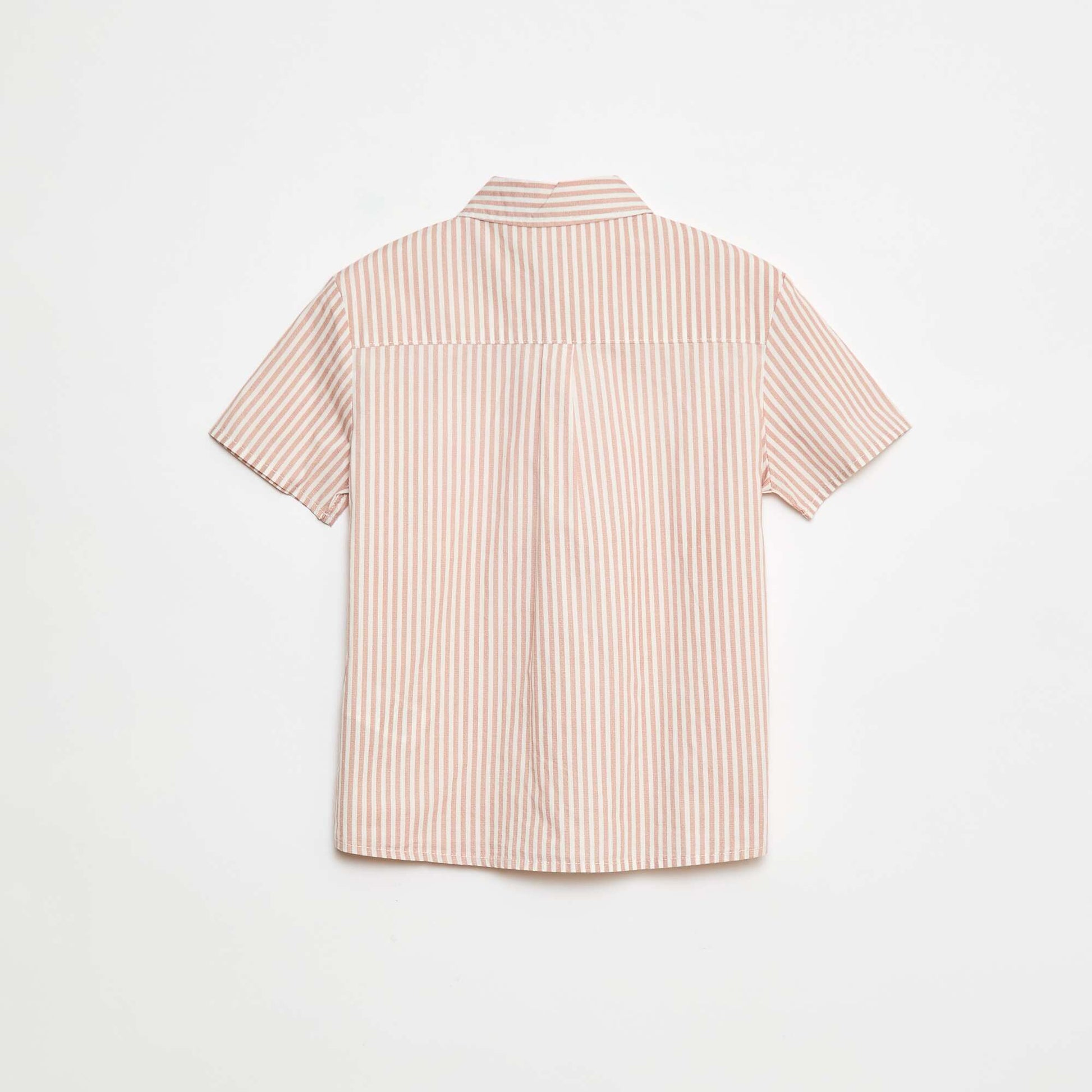 Chemise manches courtes rayée MARRON