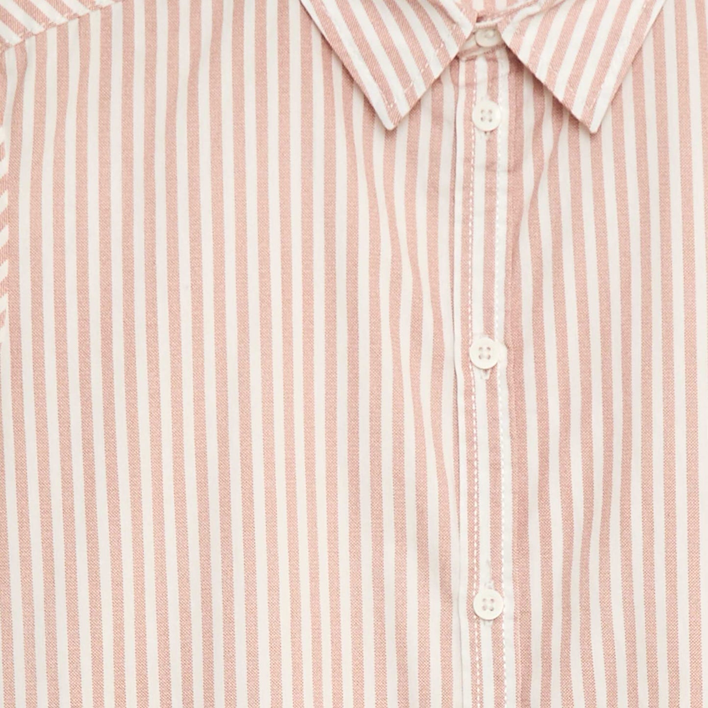 Chemise manches courtes rayée MARRON