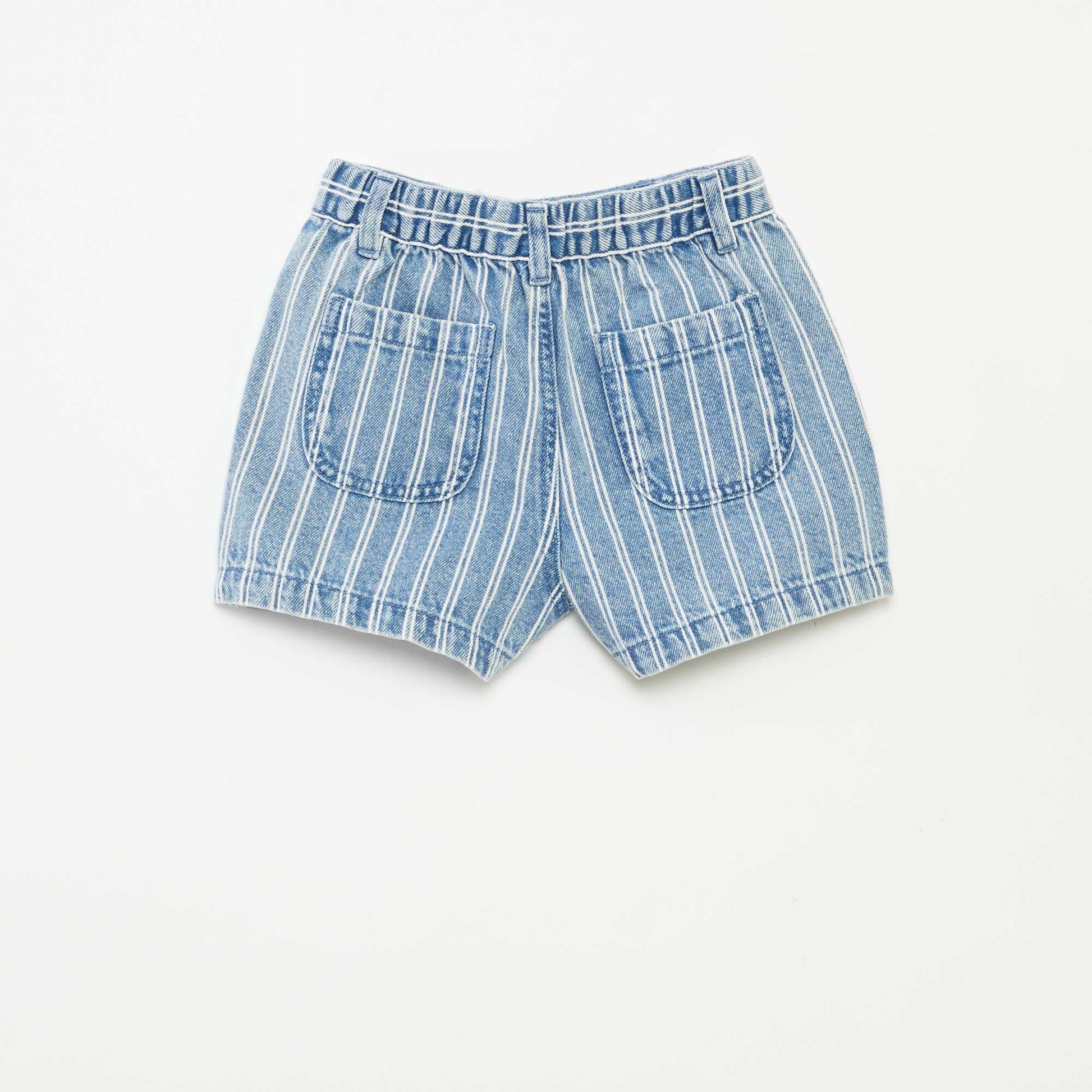 Short en jean taille haute BLEU RAYé