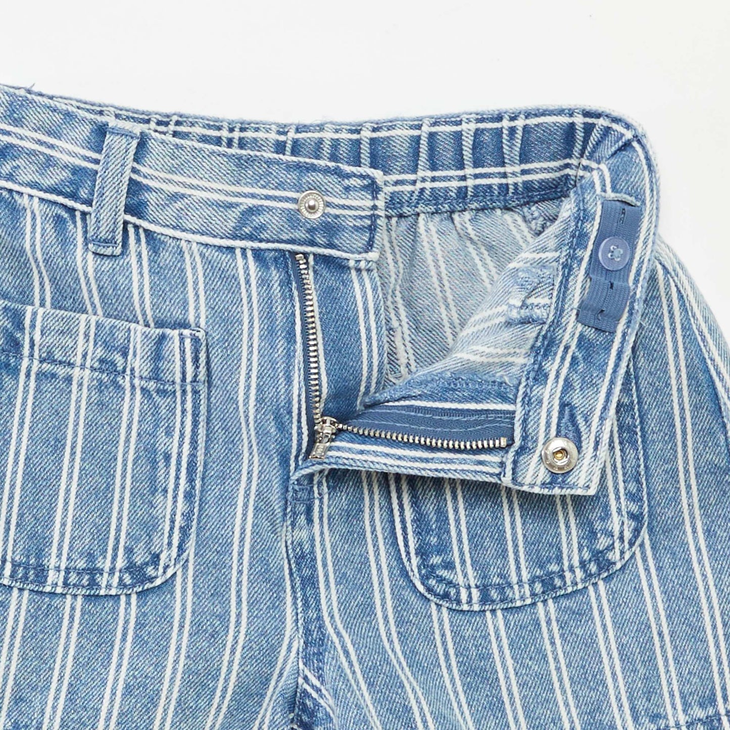 Short en jean taille haute BLEU RAYé