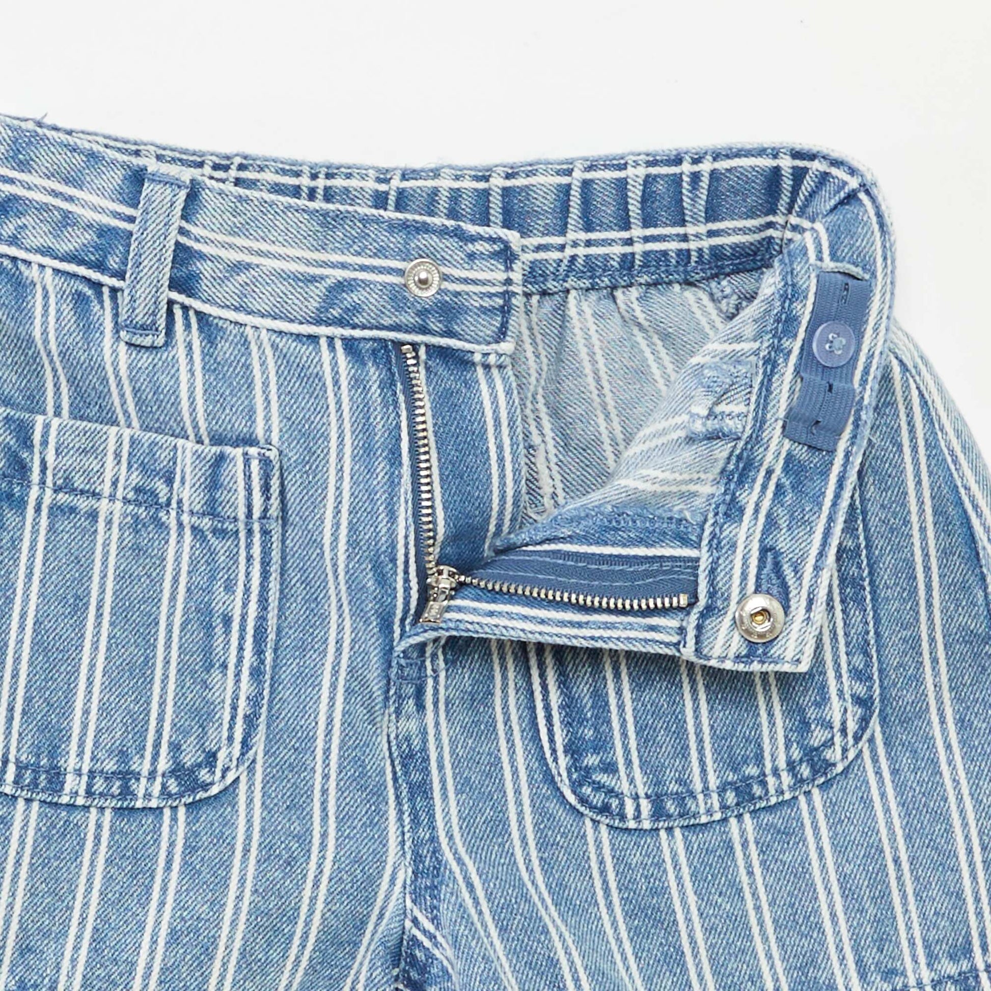 Short en jean taille haute BLEU RAYé