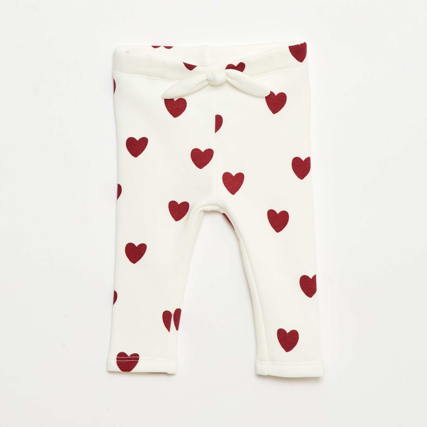 Legging fourré en molleton avec nœud BLANC/ROUGE