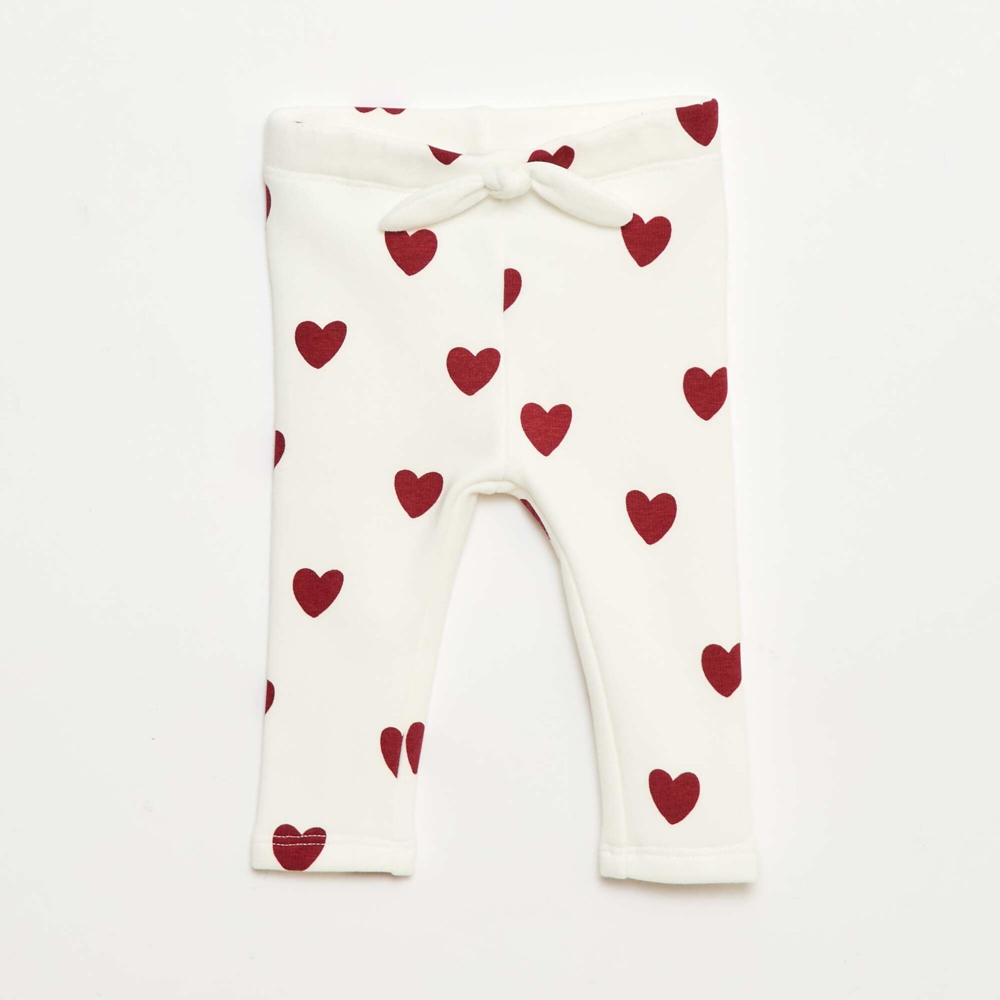 Legging fourré en molleton avec nœud BLANC/ROUGE