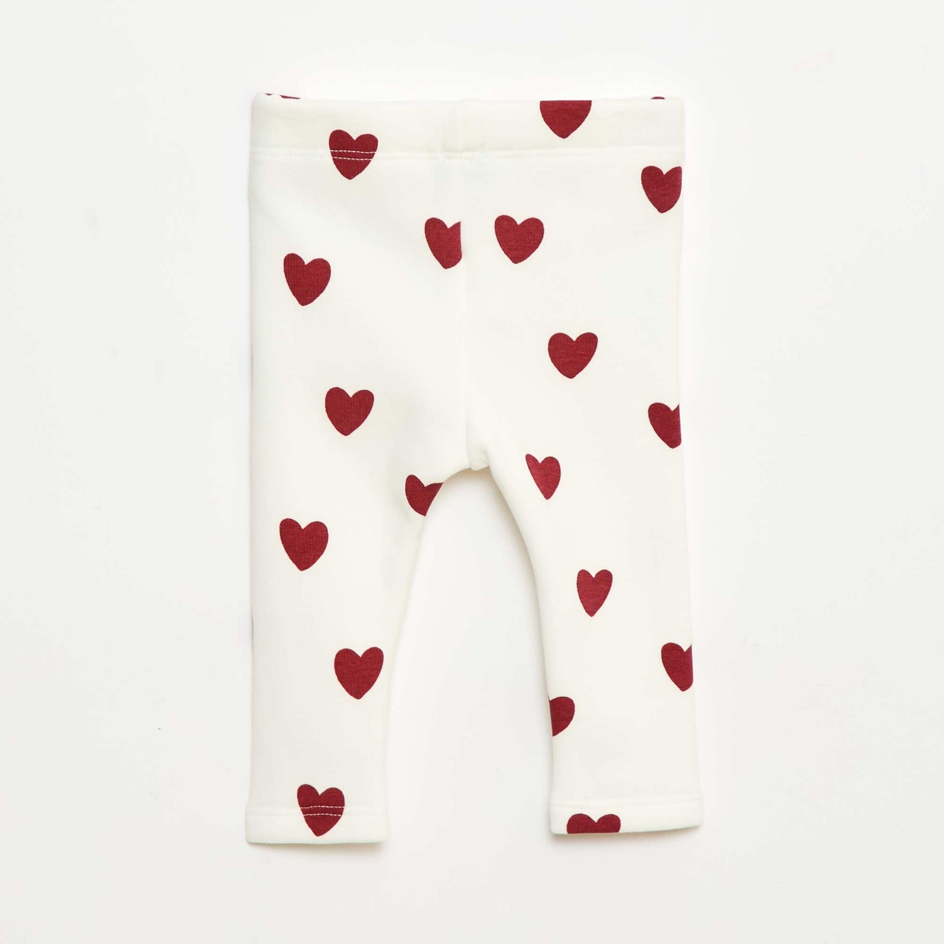 Legging fourré en molleton avec nœud BLANC/ROUGE