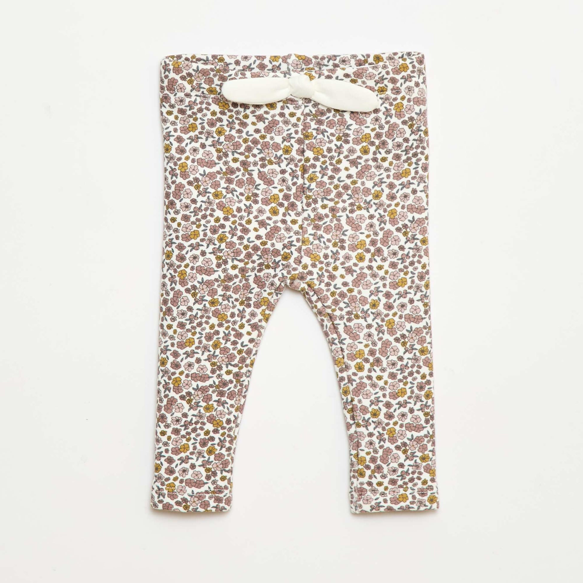 Legging fourré en molleton avec nœud BLANC