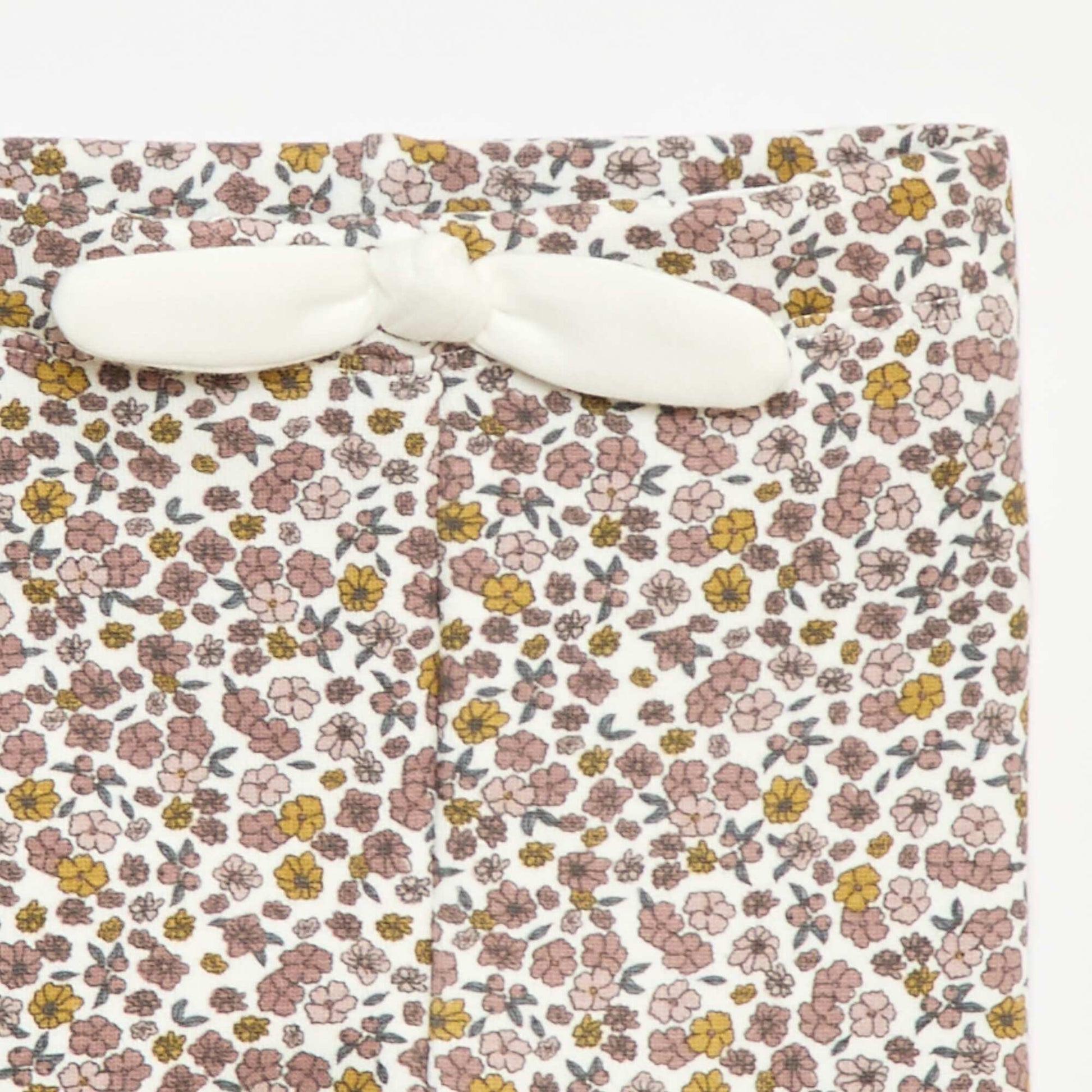 Legging fourré en molleton avec nœud BLANC
