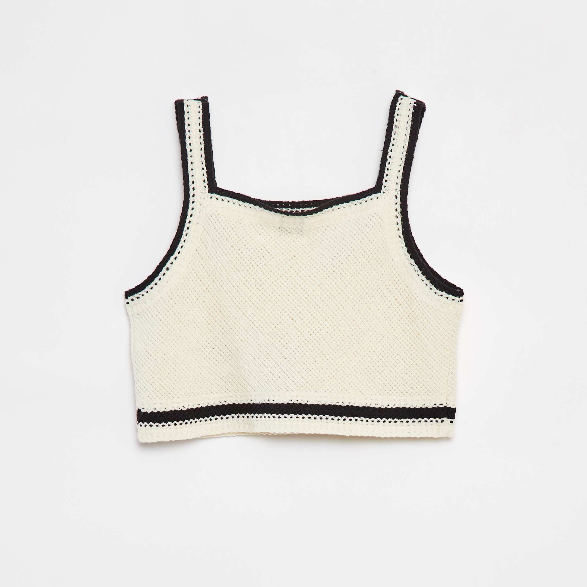 Débardeur en crochet avec fleurs BEIGE