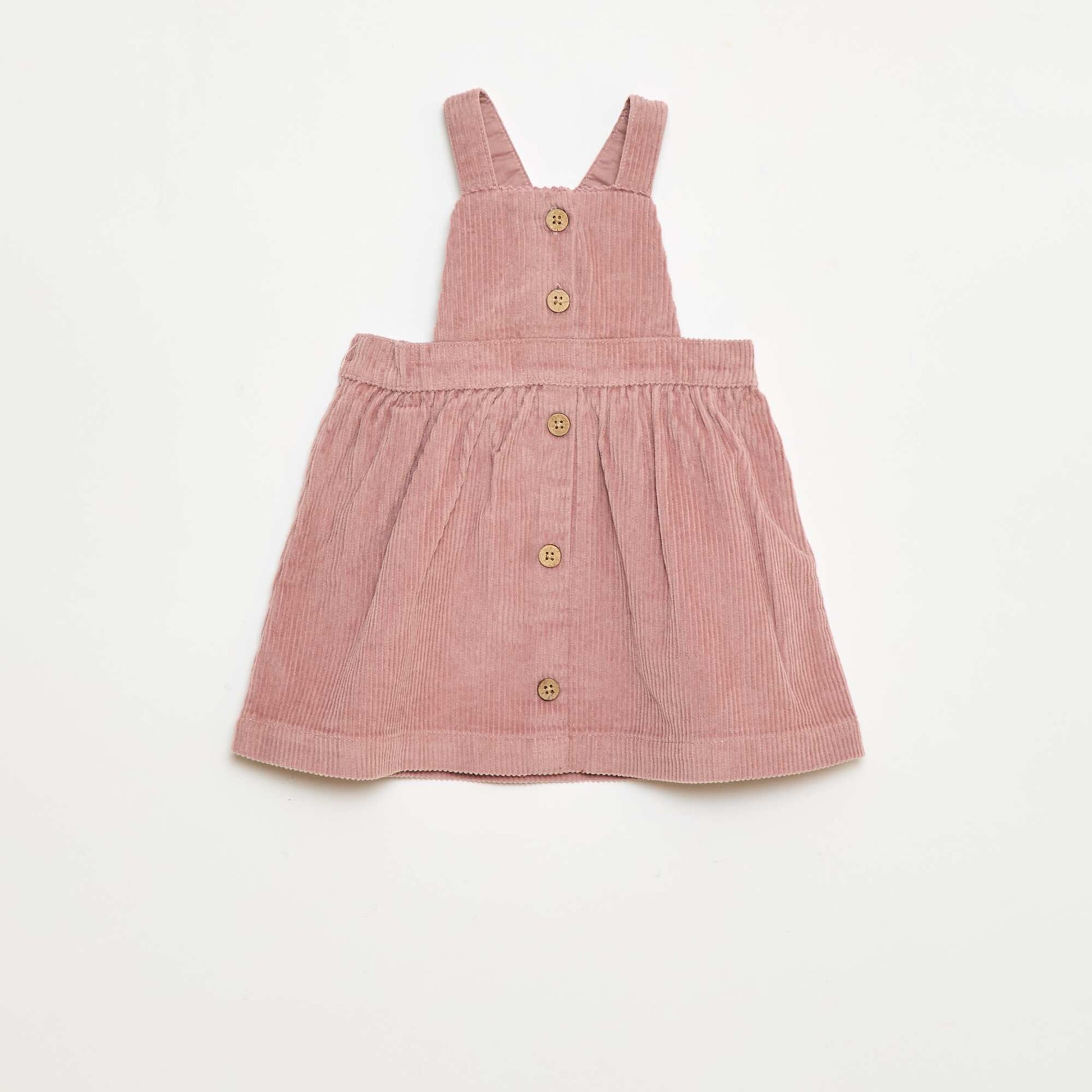 Salopette à bretelles en velours ROSE