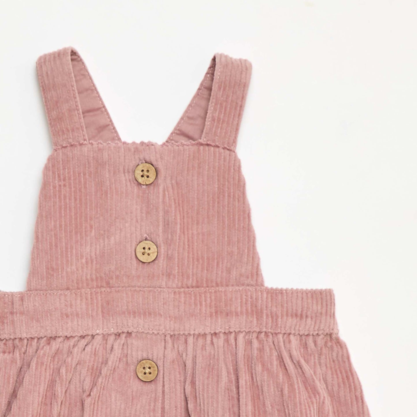 Salopette à bretelles en velours ROSE