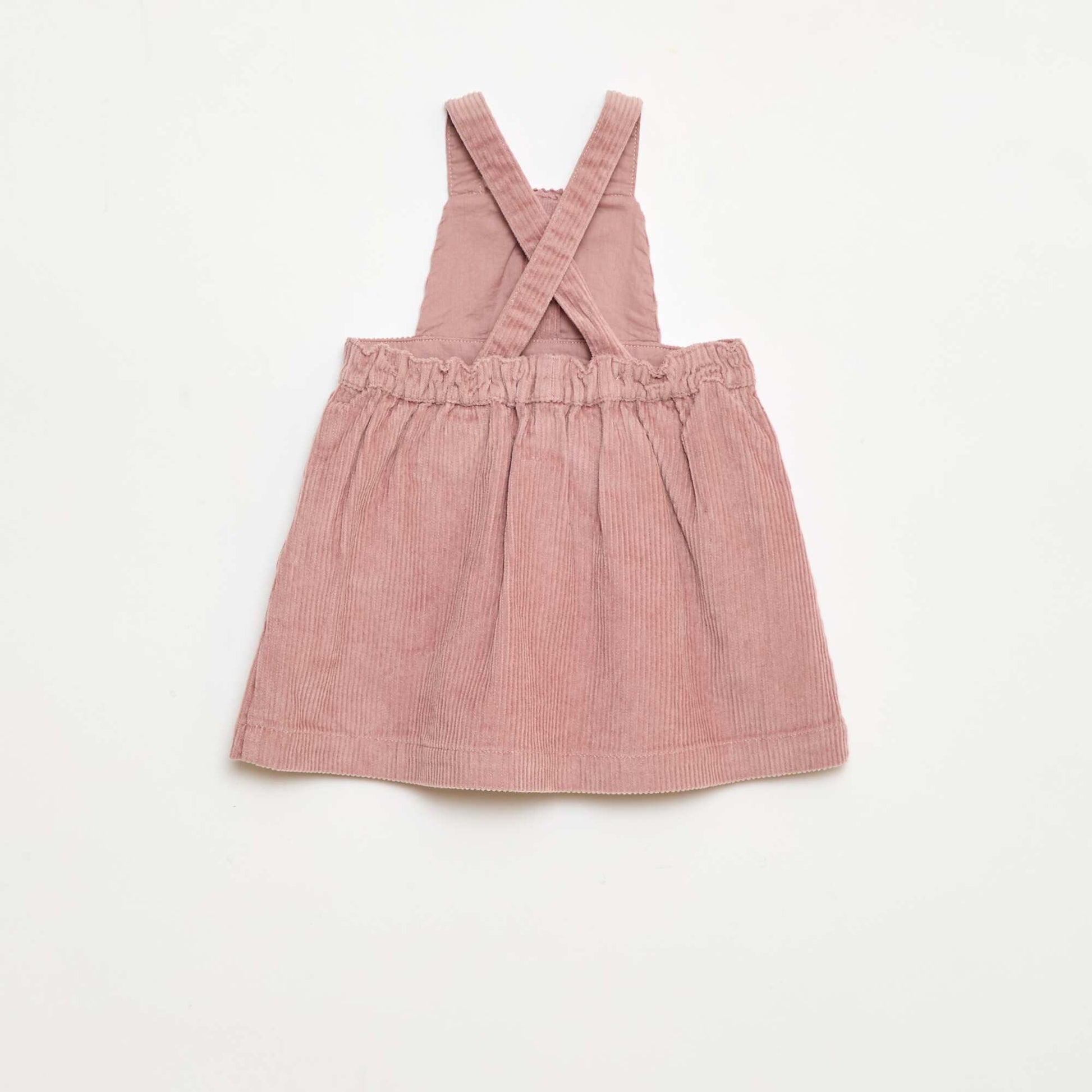 Salopette à bretelles en velours ROSE