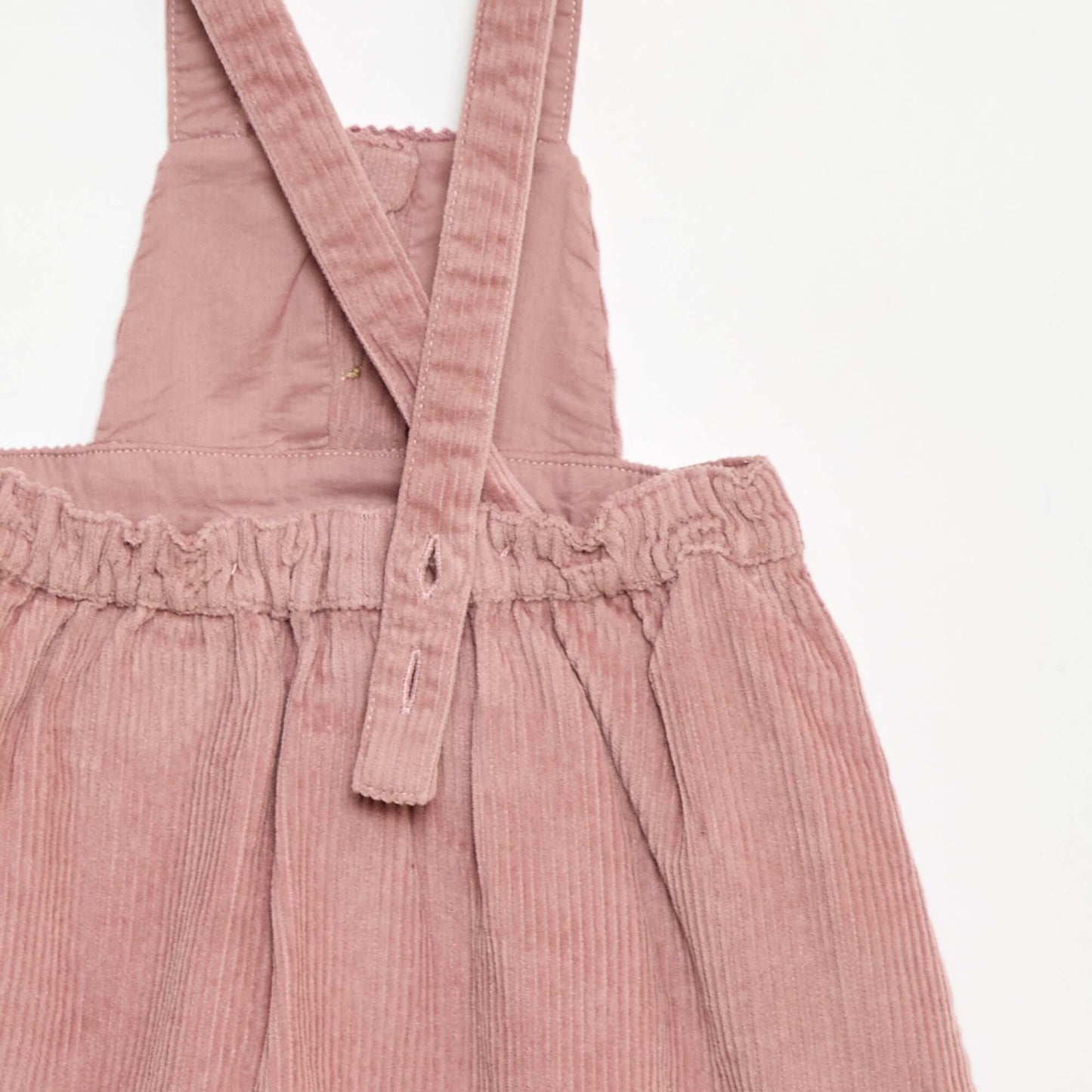 Salopette à bretelles en velours ROSE