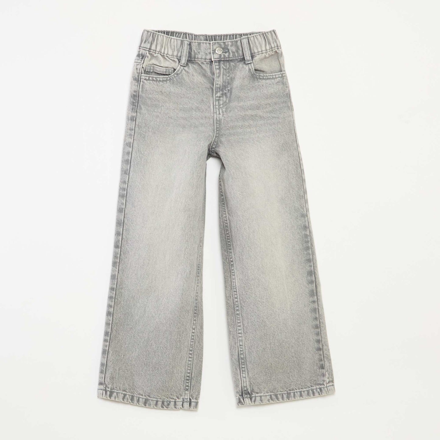 Pantalon large à 5 poches en denim GRIS