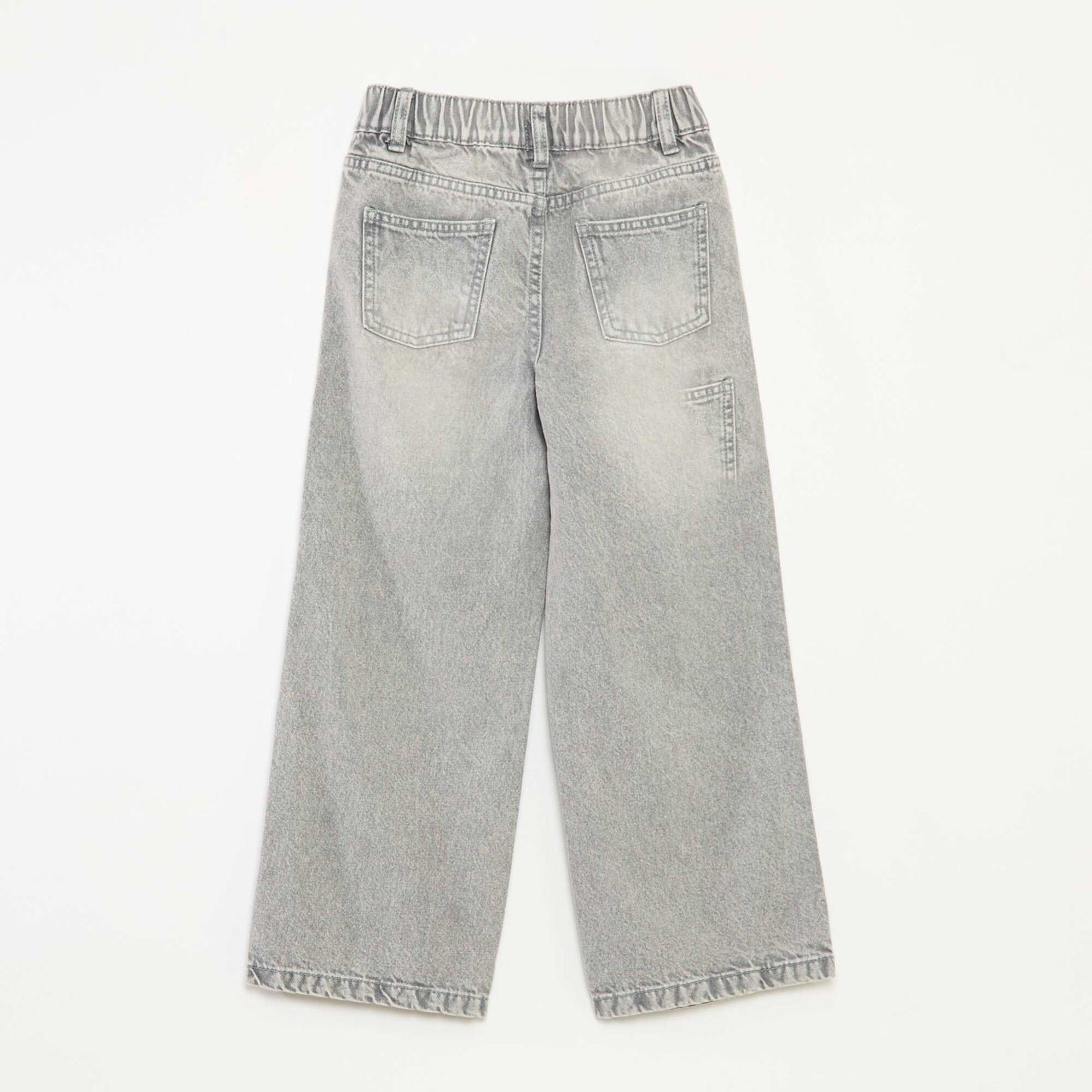 Pantalon large à 5 poches en denim GRIS